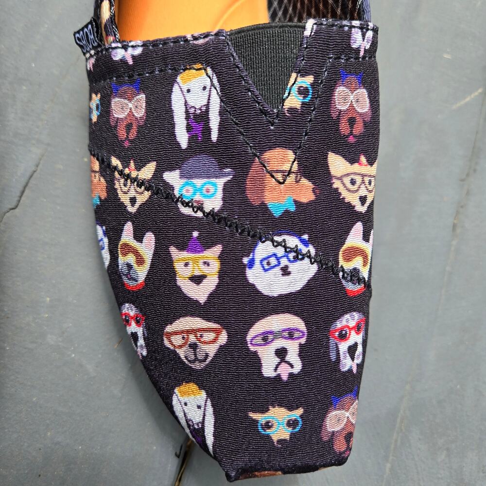 Bobs from Skechers Women's Flats Black Dog Print Memory Foam Arch Pillow size 7 - Picture 8 of 12